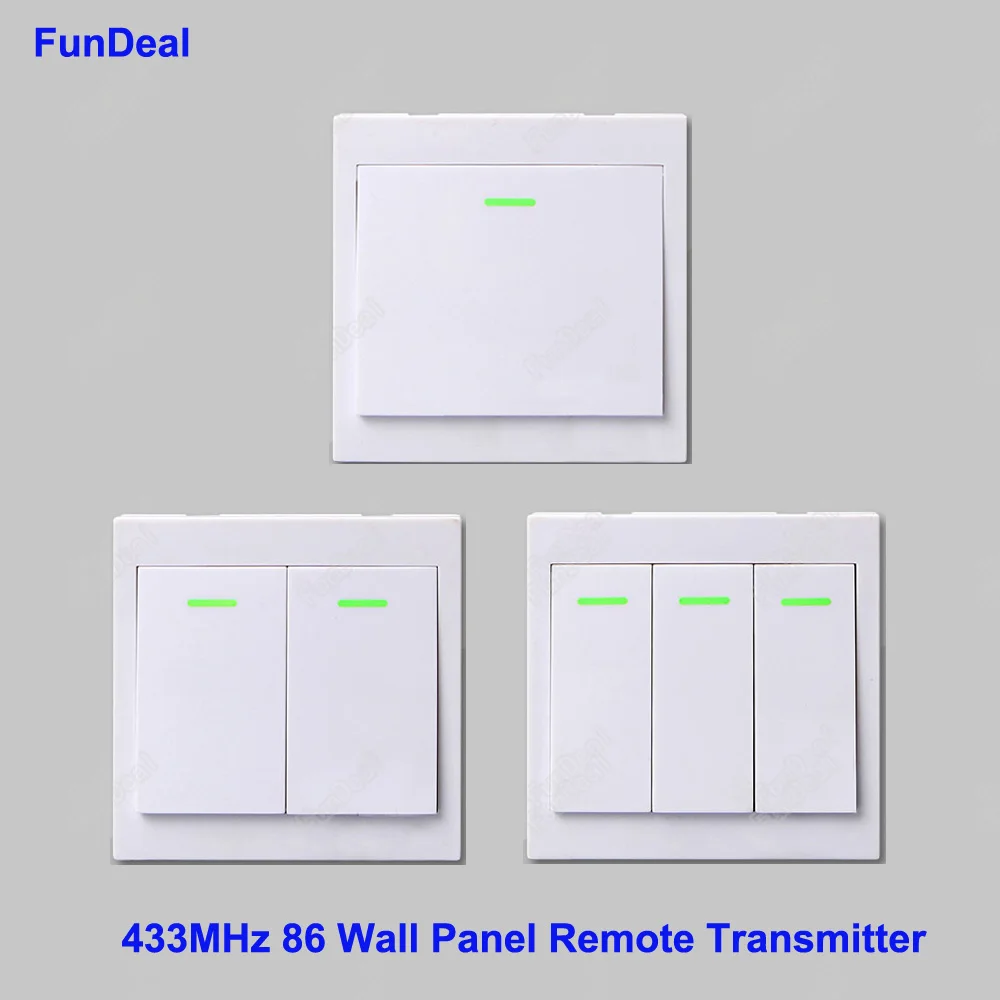 

433Mhz 86 Wall Panel Remote Transmitter 2 3 Button Sticky RF TX Smart Home Hall Living Room Bedroom 433 Wireless Remote Controls