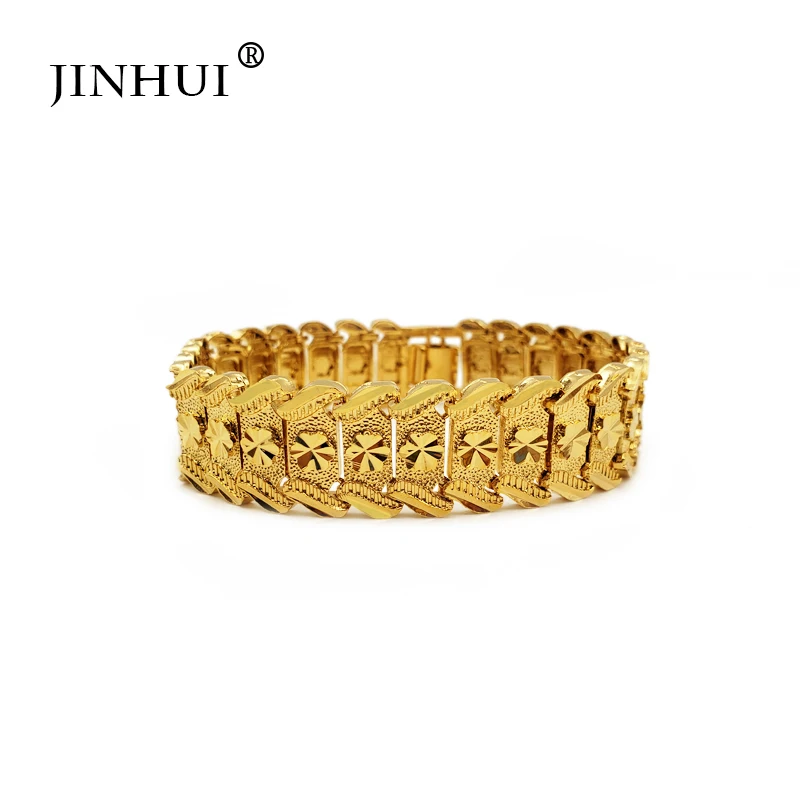 

Jin Hui Fashion New African Ethiopia Gold color Men Bracelet Women Party Ornament Luxury Gifts for Friends Dubai Bangle Jewelry