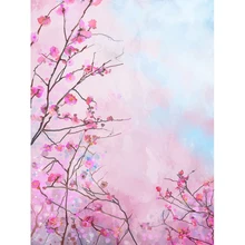 Rosa Aquarela flores de Cerejeira Fundos backdrops Vinil pano Computer impresso crianças de Alta qualidade