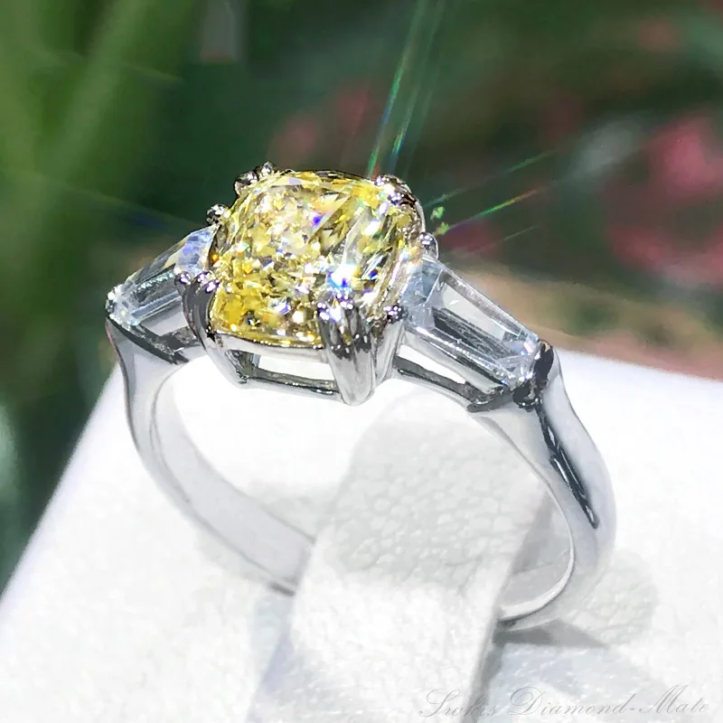 18K 750Au золото желтый муассанит кольцо с бриллиантом D цвет с национальным сертификатом MO-00125