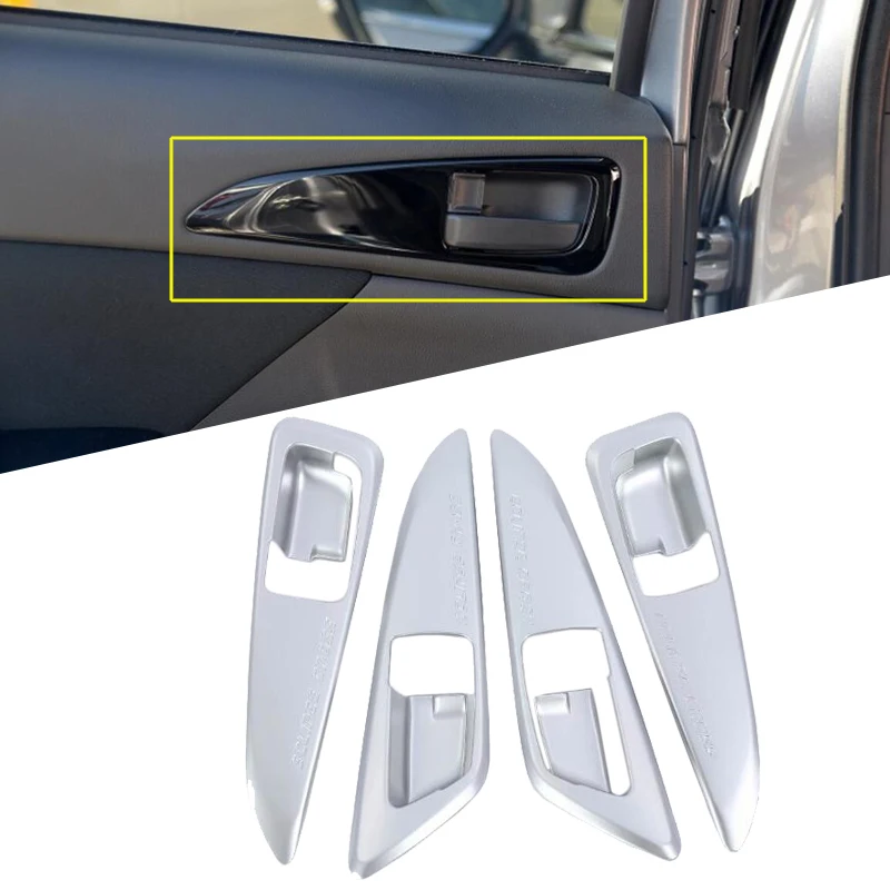 Interior Door Inner Handle Bowls Cover Trim ABS Matte 4pcs For
