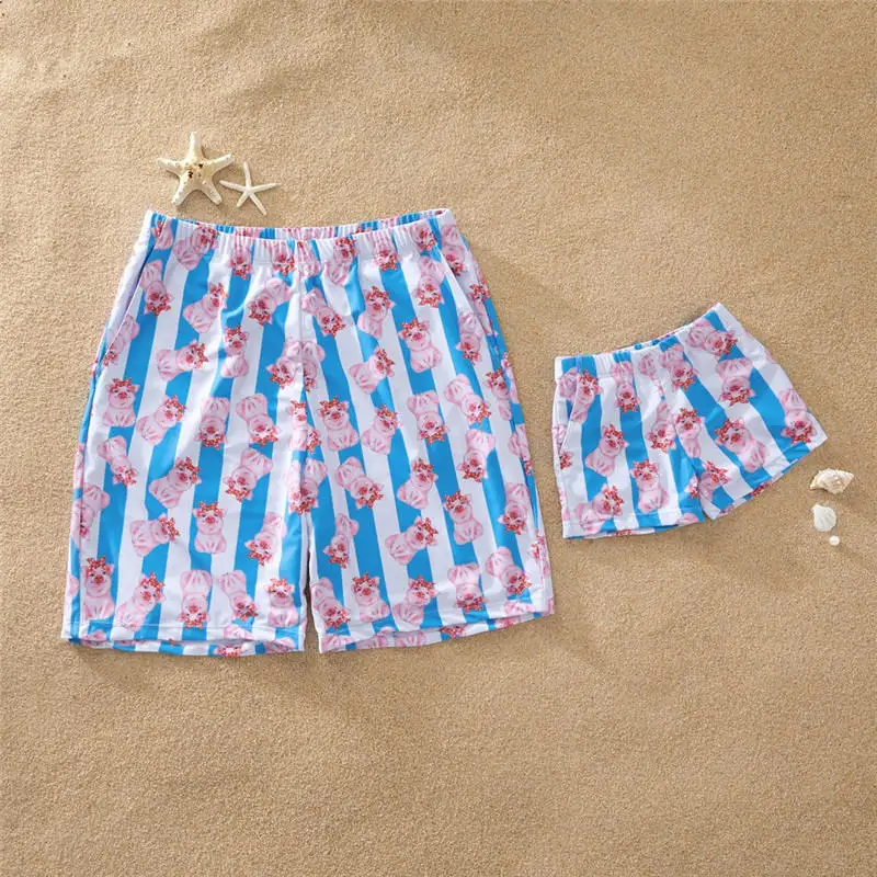 NASHAKAITE-Family-Swimsuit-Cute-Cartoon-Pig-Print-Swimwear-Summer-Holiday-Mommy-and-me-Swimsuits-2019-Men