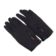 JHO-Touch Screen Windproof Warm Gloves Outdoor Cycling Skiing Hiking Unisex Black XL