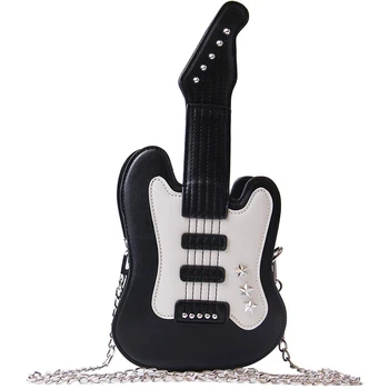

Women'S Piano Music Tote Bag Purse Cute Guitar Shape Crossbody Messenger Shoulder Bags, Guitar