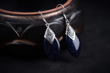 

Lapis lazuli BLUE SANDSTONE MARCASITE PIERCING 925 STERLING EARRINGS Brincos Ohrringe Sterling Jewelry Earring