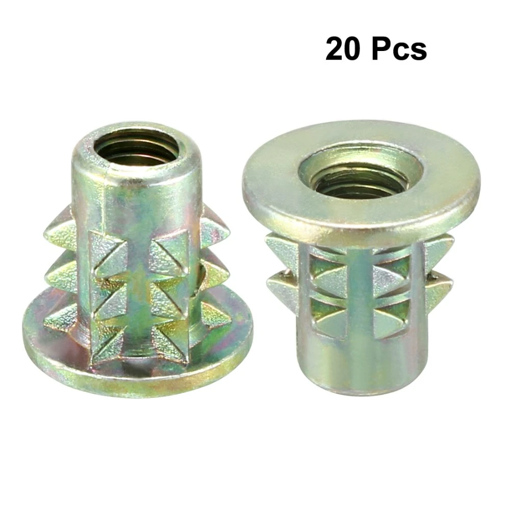 Size: M4-20pcs NUTW-51329 M4x10mm Wood Insert E-Nut Screws Furniture Fittings Zinc Alloy Bronze Tone 20pcs Size: M4-20pcs NUTW-51329 M4x10mm Wood Insert E-Nut Screws Furniture Fittings Zinc Alloy Bronze Tone 20pcs