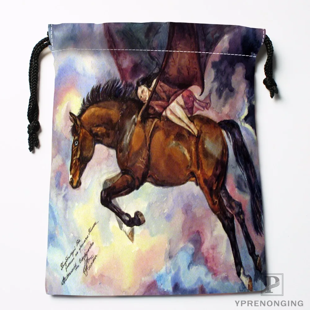 Custom Horse Drawstring Bags Printing Travel Storage Mini Pouch Swim Hiking Toy Bag Size 18x22cm#180412-11-79