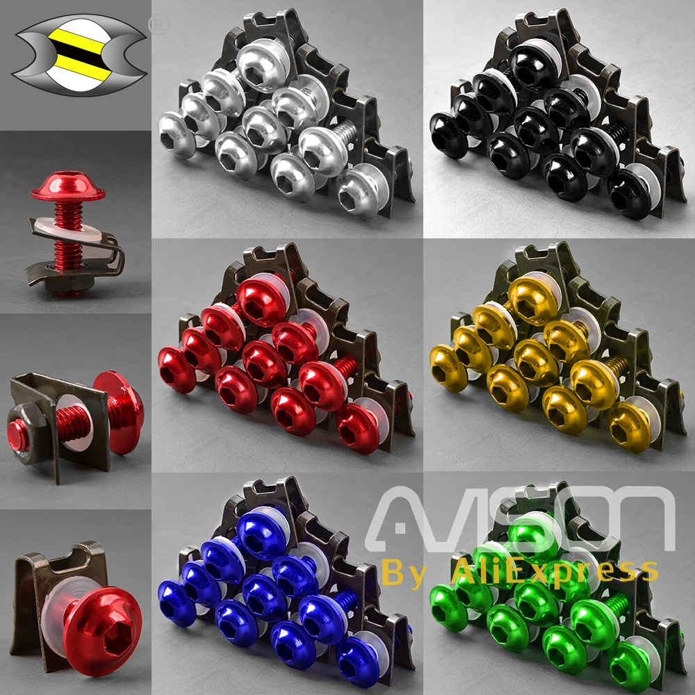 

Motorcycle Bolts Screw M6 x 15mm Universal Motorcycle Fairing Body Bolts Scooter Nuts Bolts M6 Spire Speed Fastener Clips Screw