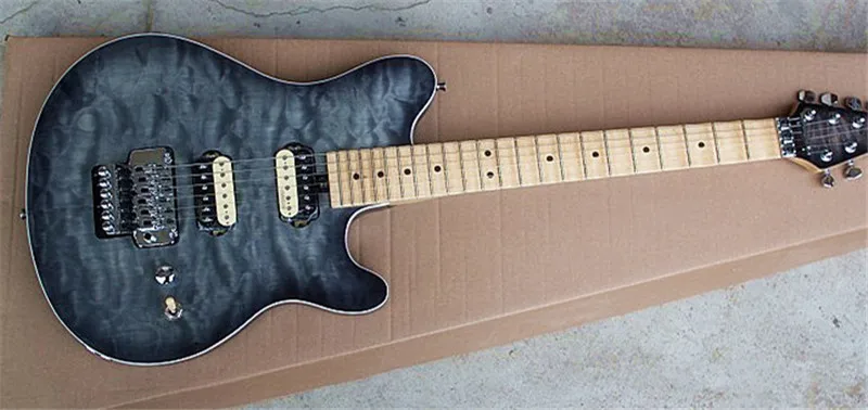 

Factory Gray Electric Guitar with Scalloped Fretboard,,HH Pickups,Tremolo,Clouds Maple Veneer,can be customized