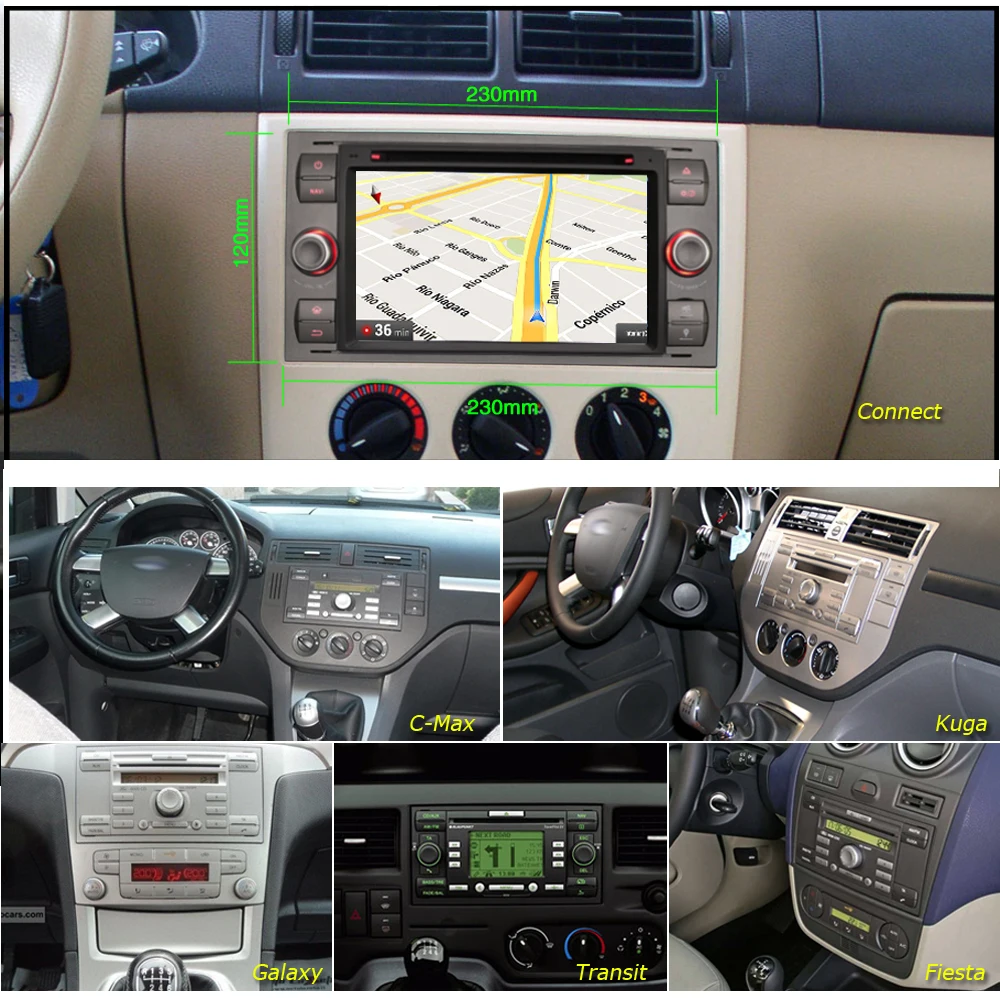 Excellent Details about  Android 8.0 Car DVD CD Player GPS DAB+ WiFi 4G BT SD Radio OBD for FORD FOCUS FIESTA KUGA GALAXY TRANSIT Sat Nav 1