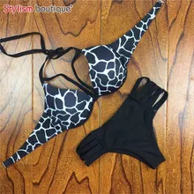  2017 Новый Sexy цветочные печати бикини установить push up купальники для женщин купальники купальный костюм купальник из двух частей костюмы
