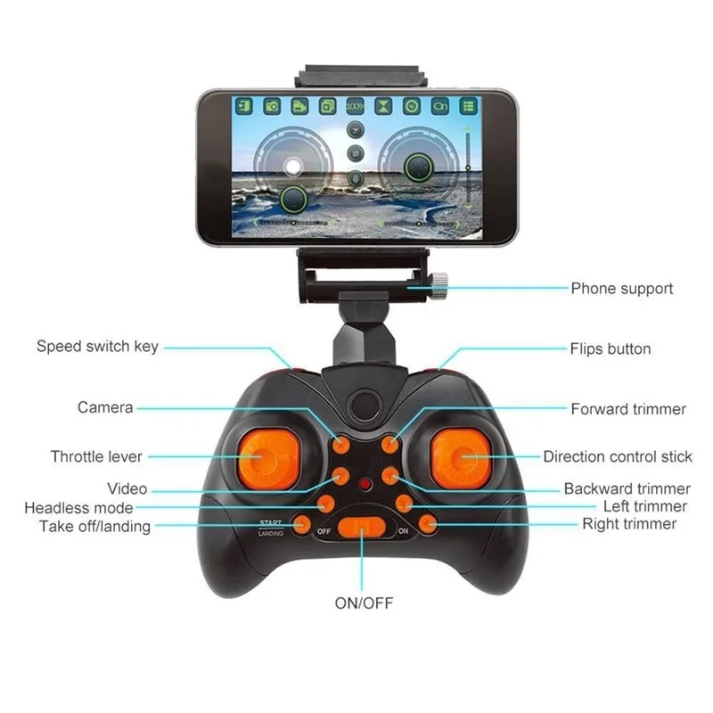 Мини Дрон удержание высоты RC Квадрокоптер F 19W Wifi FPV 480P камера селфи 0 3 м Антенна в