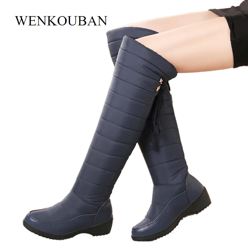 preço Mulheres Botas de Neve do Inverno Sobre O Joelho Botas Altas Senhoras Sapatos de Plataforma Bota Feminina À Prova D Água Para Baixo da coxa alta Botas Mujer