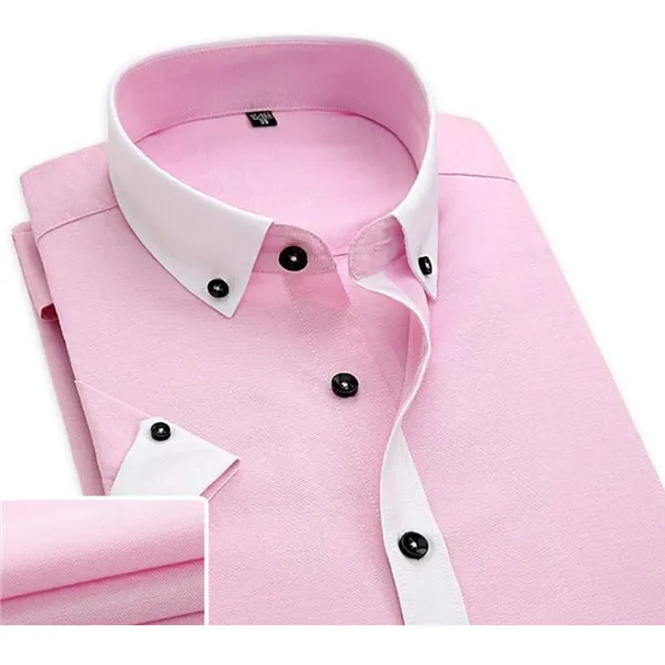 Лоскутное Для мужчин Рубашки для мальчиков короткий рукав Мода г. Брендовое платье рубашка Slim Fit Бизнес Повседневное социальный Camisas Hombre Hemden x165 - Цвет: 1102