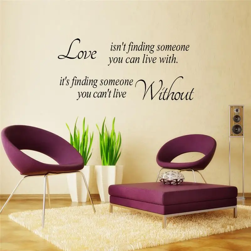 Живая жизнь с любовью Наклейка на стену цитатами для украшения спальни гостиной