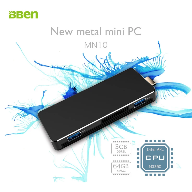 Bben MN10 Mini PC Windows 10 Intel Apollo Lake N3350 3 ГБ Оперативная память 64 ГБ eMMC Wi-Fi BT4.0 USB3.0 Intel немой вентилятор ПК мини-компьютер