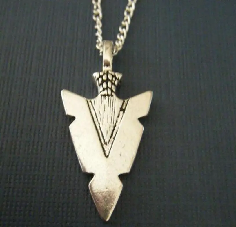 Medieval Arrowhead Charm Vintage Jewelry Antique Silver Large Arrows