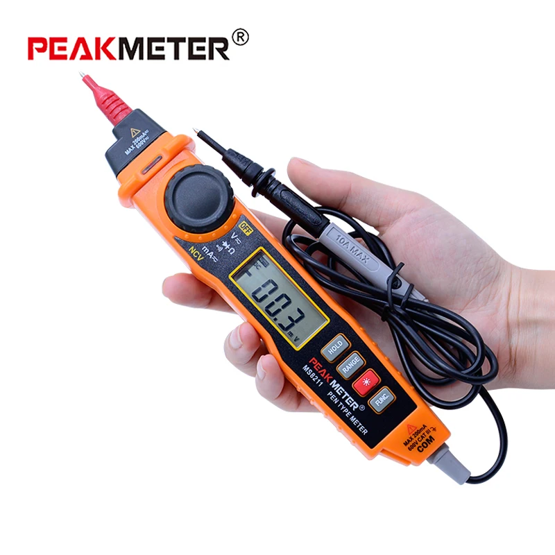 Peakmeter MS8211 цифровой мультиметр с зонд acv/dcv электрический ручной тестер Multitester Цифровая ручка Тип мультиметр