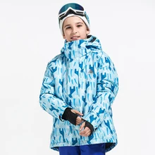 Новая зимняя детская Лыжная куртка для мальчиков и девочек, уличная куртка для сноуборда ветронепроницаемая Водонепроницаемая теплая куртка детская зимняя куртка