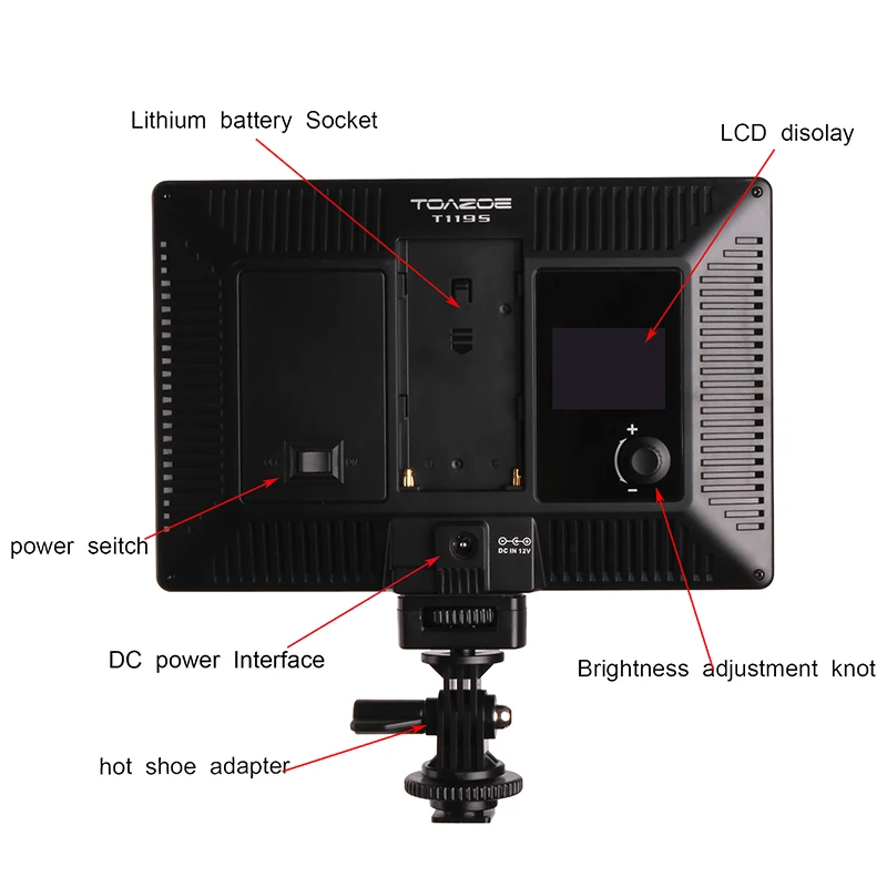 Ультра-тонкий светодиодный светильник TOAZOE T119S для видеосъемки, заполняющий светильник 3300 K-5600 K CRI95 и аккумулятор+ зарядное устройство для камеры Canon Nikon DV