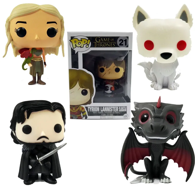 

Funko pop game of thrones Jon Snow Drogon Ghost Tyrion daenerys targaryen Movie Model Action vinyl Figure Doll Collectible toys