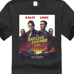 Новинка для повседневной носки g-eazy Logic The Endless Summer Tour 2016 3D принт мужские футболки с коротким рукавом высокое качество футболка