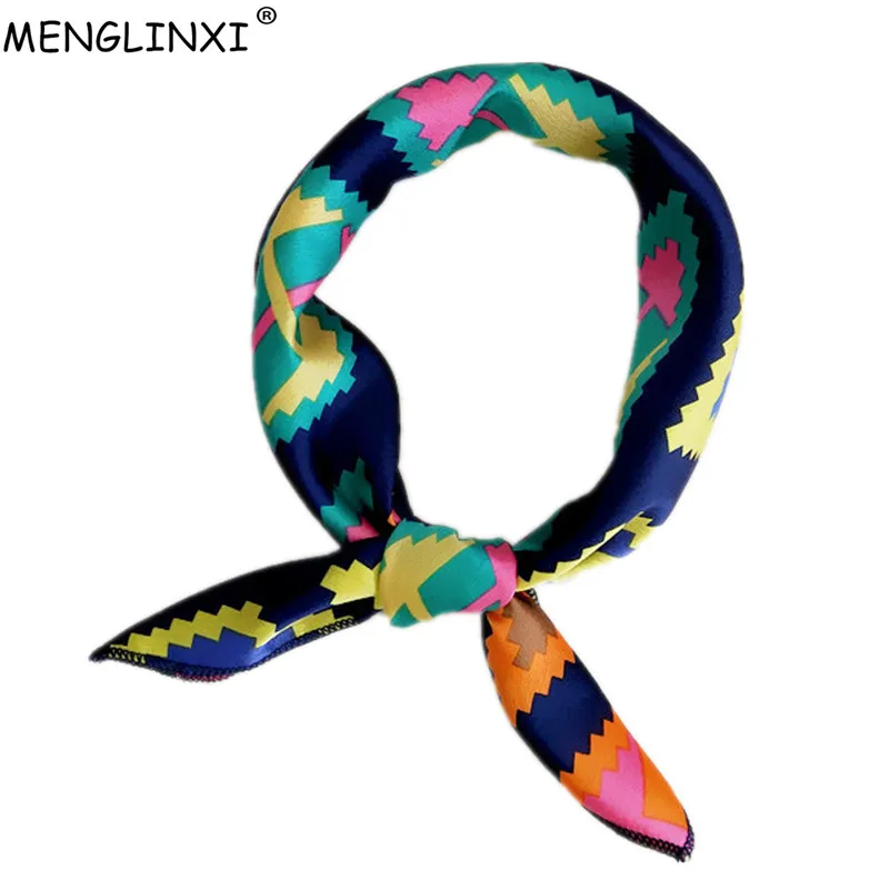 Summer Women Scarf Fashion Small Vintage Square Scarf Silk Feelling Satin Scarf Skinny Retro Head Neck Hair Tie Band Accessories