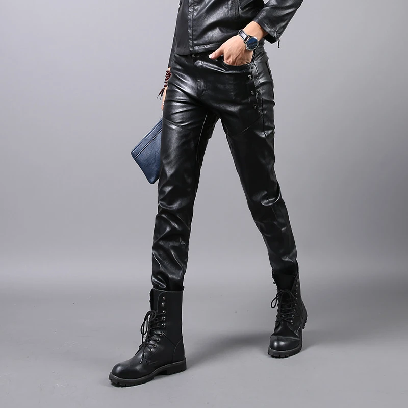 新しい男性のヨーロッパとアメリカのファッションメンズ男性の水洗浄スリムズボンパンツメンズ革ズボン Fashion Trousers Fashion Pants Menpants Men Aliexpress 新しい男性のヨーロッパとアメリカのファッションメンズ男性の水洗浄スリムズボンパンツメンズ革ズボン Fashion Trousers Fashion Pants Menpants Men Aliexpress