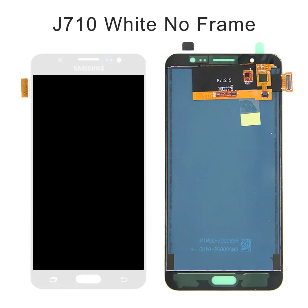 Можно регулировать яркость J700 lcd J710 дигитайзер для samsung GALAXY J7 Pro дисплей сенсорный экран дигитайзер J730 ЖК сборка - Цвет: J710 White
