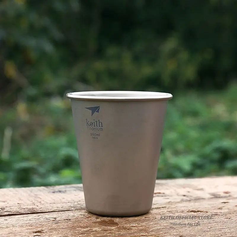 Keith titanio puro cerveza Drinkware Camping al aire libre de titanio de color café ultraligero taza de viaje 350 ml 450 mL 40G 45g