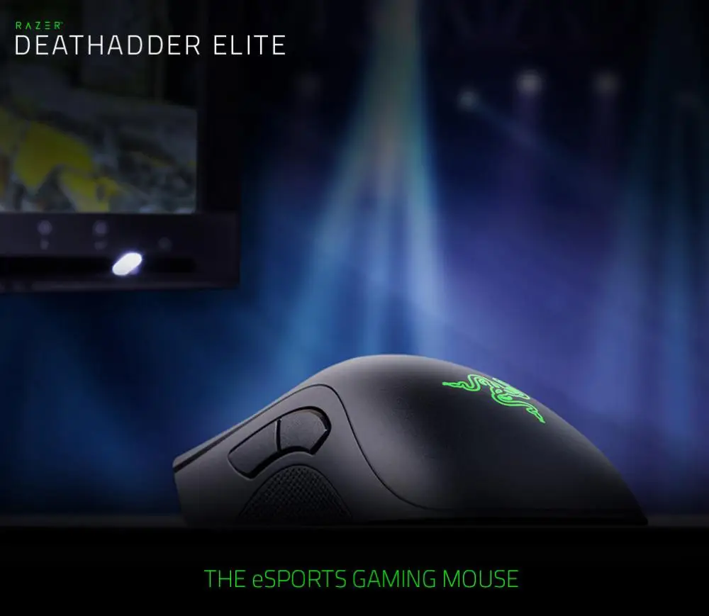 Проводная игровая мышь razer DeathAdder Elite 16000 dpi CHS упаковка эргономичная Chroma подсветка оптимизированная 450 ips eSports мышь