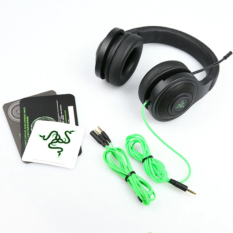 Razer Kraken эфирные наушники с шумоизоляцией над ухом Проводная игровая гарнитура аналоговая 3,5 мм с микрофоном для ПК/ноутбука/телефона геймера