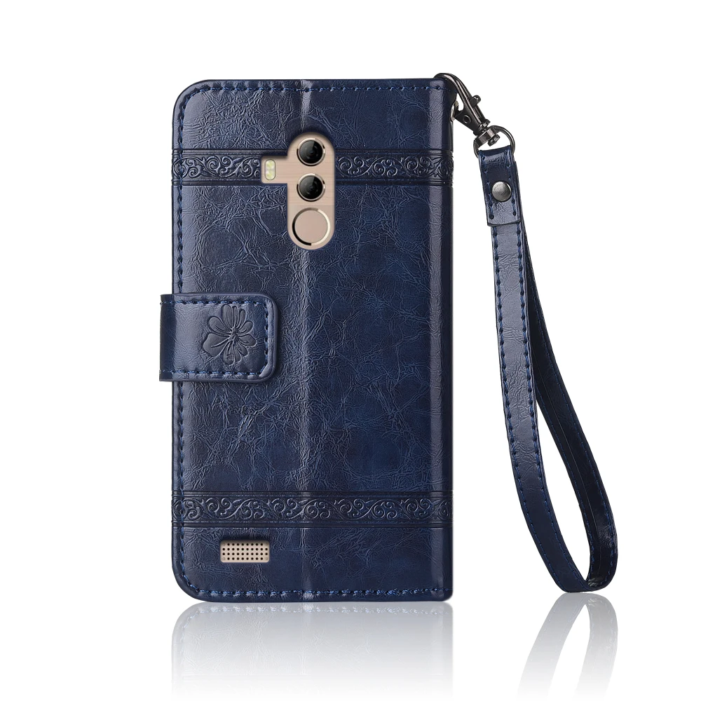 Кожаный чехол-книжка для Leagoo T8s Fundas с цветочным принтом специальный чехол-бумажник с подставкой и ремешком