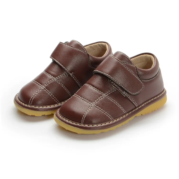Solid Brown Baby Boy Shoes 1 3Y Baby Squeaky Shoes High Quality Soft
