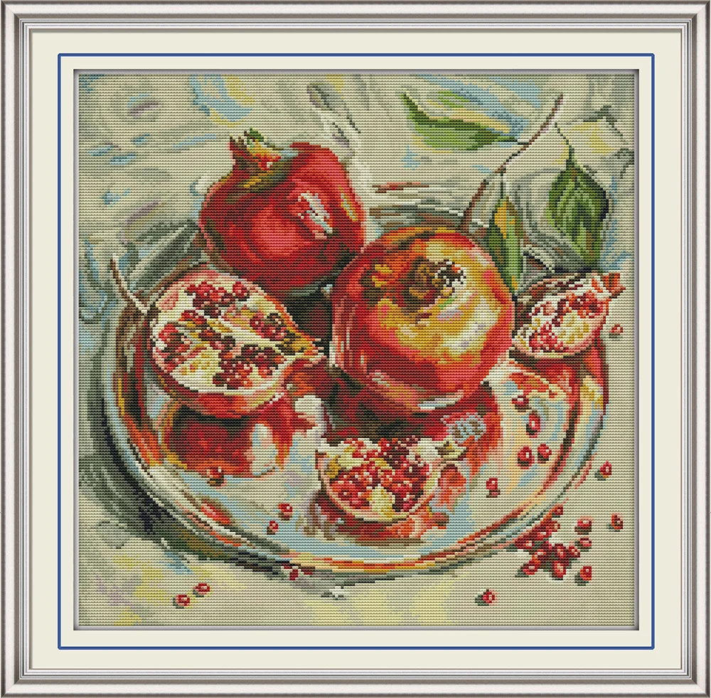 

Joy SundayPomegranate DMC Counted Chinese Cross Stitch Kits printed Cross-stitch set Embroidery Needlework