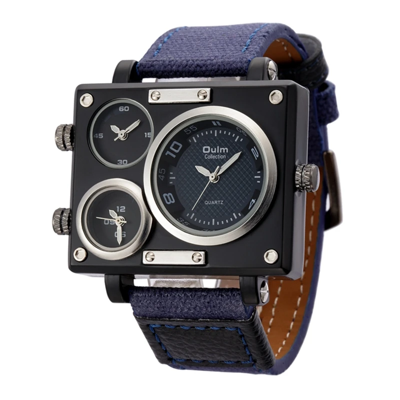 Prix pour Oulm bracelet en tissu mâle carré montre hommes montres top marque de luxe montres célèbre marque designer horloge casual homme heures 2017 Prix pour Oulm bracelet en tissu mâle carré montre hommes montres top marque de luxe montres célèbre marque designer horloge casual homme heures 2017