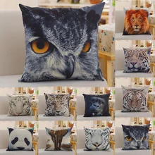 Четыре сезона подходят льняные дикие Мягкие игрушки Подушка квадратная Подушка Диван стул декоративная подушка тигр/Слон/Орел/Горилла/лев