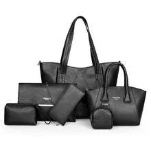 WxfbBaby 6 шт. Новая Большая вместительная композитная сумка женская сумка через плечо Яркая кожаная сумка мягкая сумка через плечо модная женская