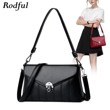 

Rodful green black small shoulder messenger bag women's mini leather crossbody bag women satchel bag ladies small handbag women