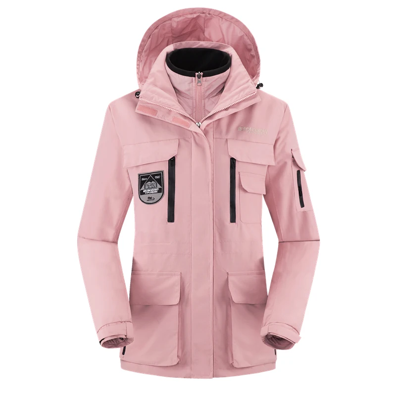 Men Women's Winter 2 Pcs Inside Cotton-Paded Jackets Outdoor Sport Waterproof Thermal Hiking Ski Mountain Climbing Jackets Coats