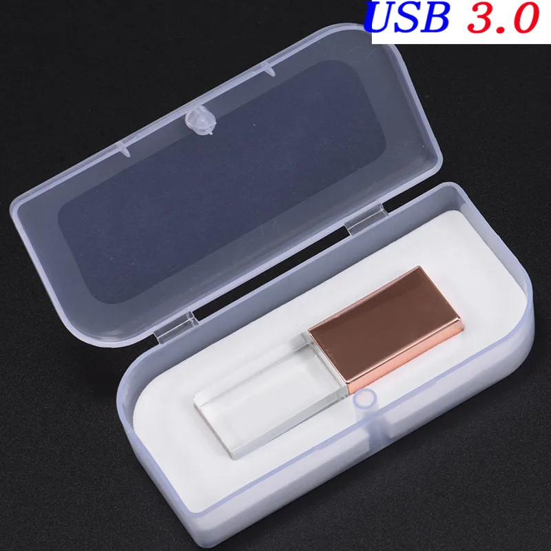 JASTER USB 3,0 модный Кристальный стиль USB флеш-накопитель USB 4GB 16GB 32GB 64GB Подарочный флеш-накопитель cle usb(более 10 шт бесплатный логотип - Цвет: rose gold box