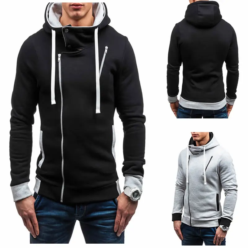 

Zogaa Hoodies Jacket Spring Summer Drawstring Zipper Pocket Hooded Sweatshirt Slim All-match Clothes Coat Male Tracksuit Hip Hop