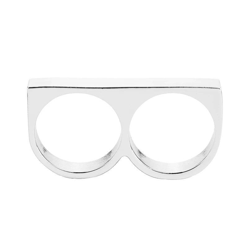 Man Metal Two Finger Ring for Party Rebellious Ring revolt personality Jewelry FZL Non-conformity Boy,finger ring