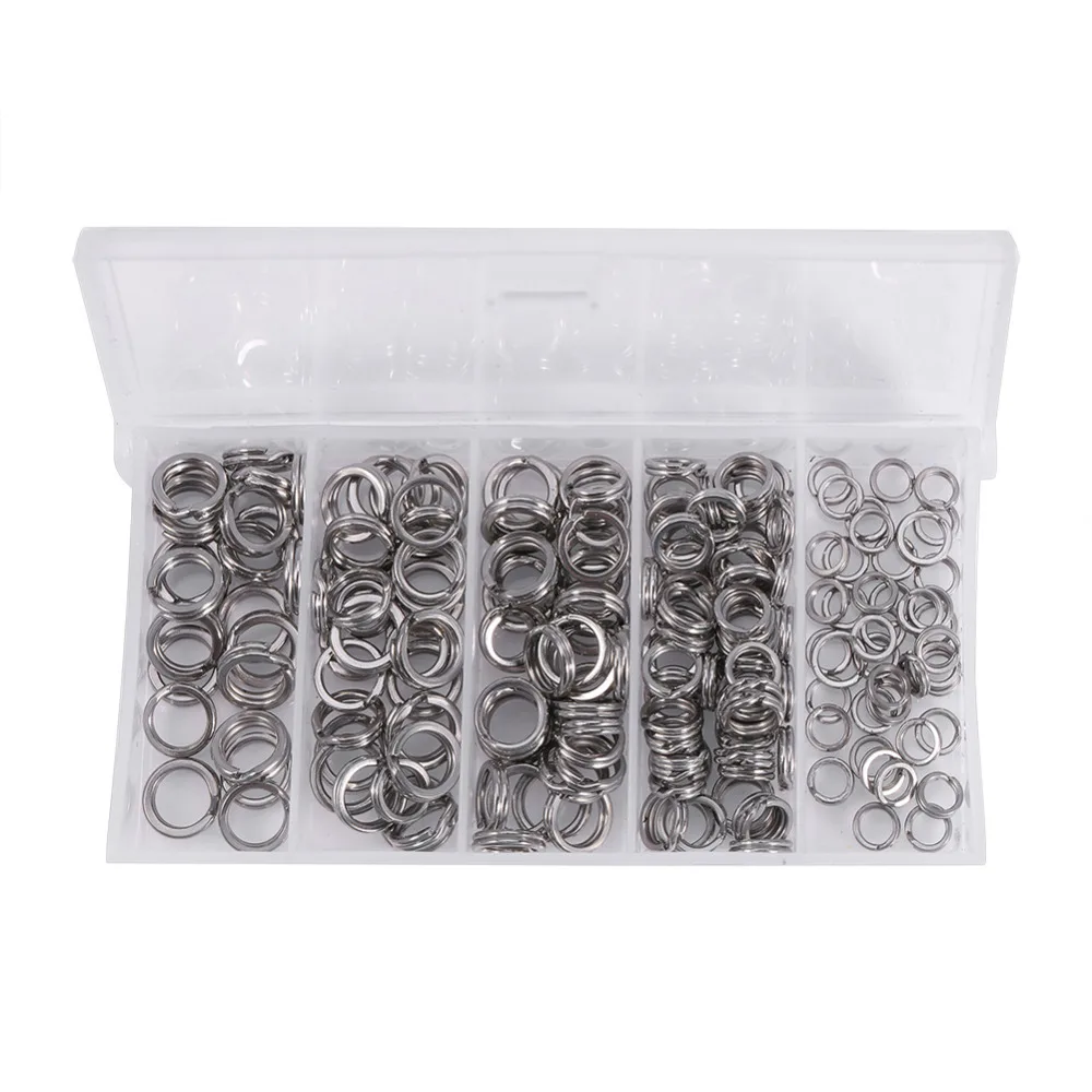 

200pcs/Box Stainless Steel Split Rings Solid Lures Fishing Tackle Tools Fishing Clip Rings For Fishing Swivel Snap Accessories