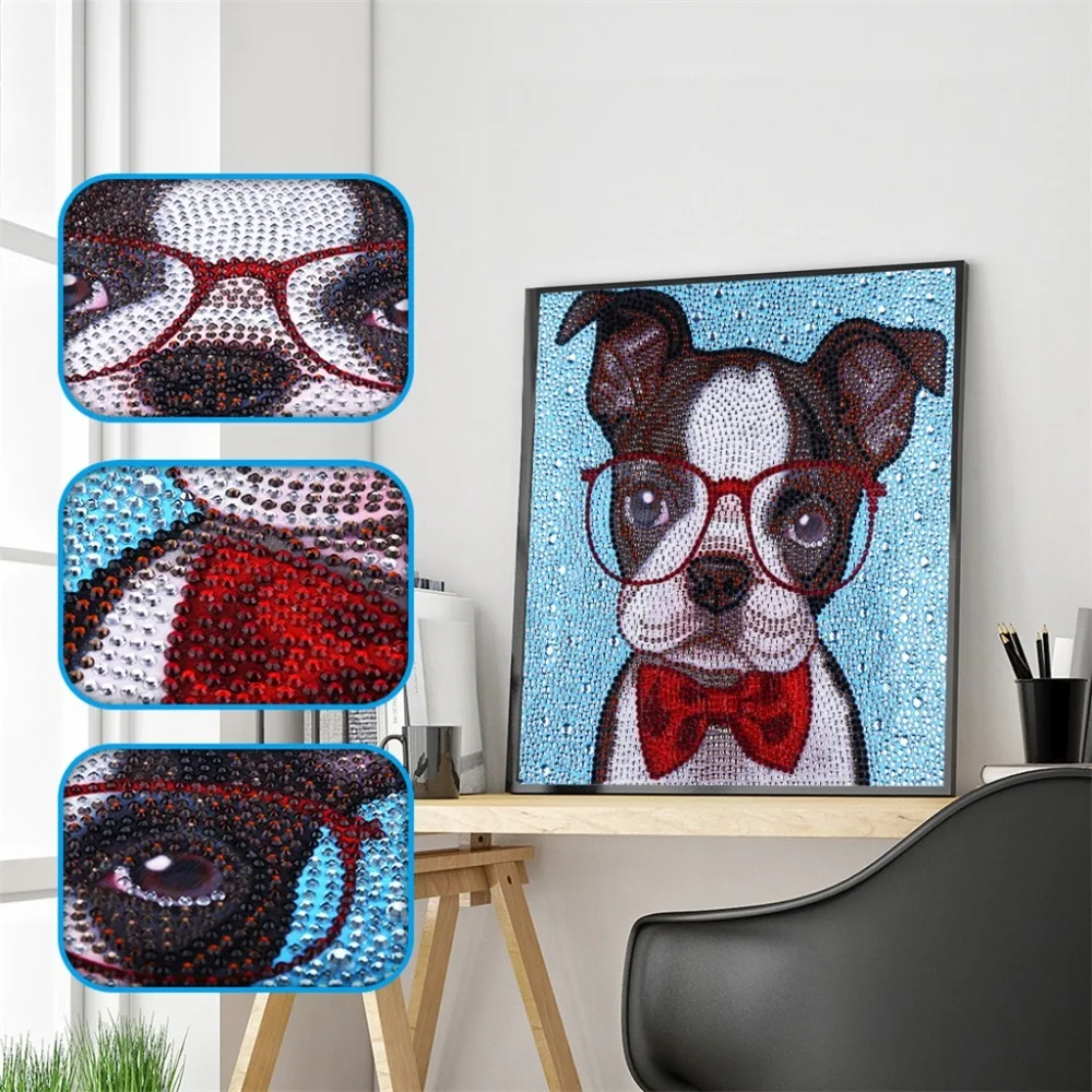 

Lovely Dog Cartoon Animal Full Special Cute Dog Shaped Diamond Painting DIY Cross Stitch Crystal Drill Diamond Embroidery Decor