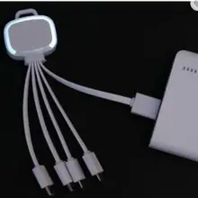 На заказ мульти 5 в 1 микро светодиодная USB зарядка кабель для смартфона