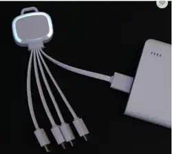 На заказ мульти 5 в 1 микро светодиодная USB зарядка кабель для смартфона