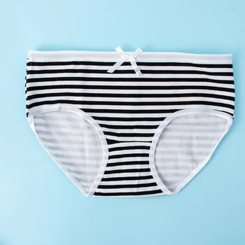 

Brand Shorts Summer Style Small Fresh Stripes Navy Bow Lovely Bikini Women Panties Cotton Cute Girl Low-waist Shorts
