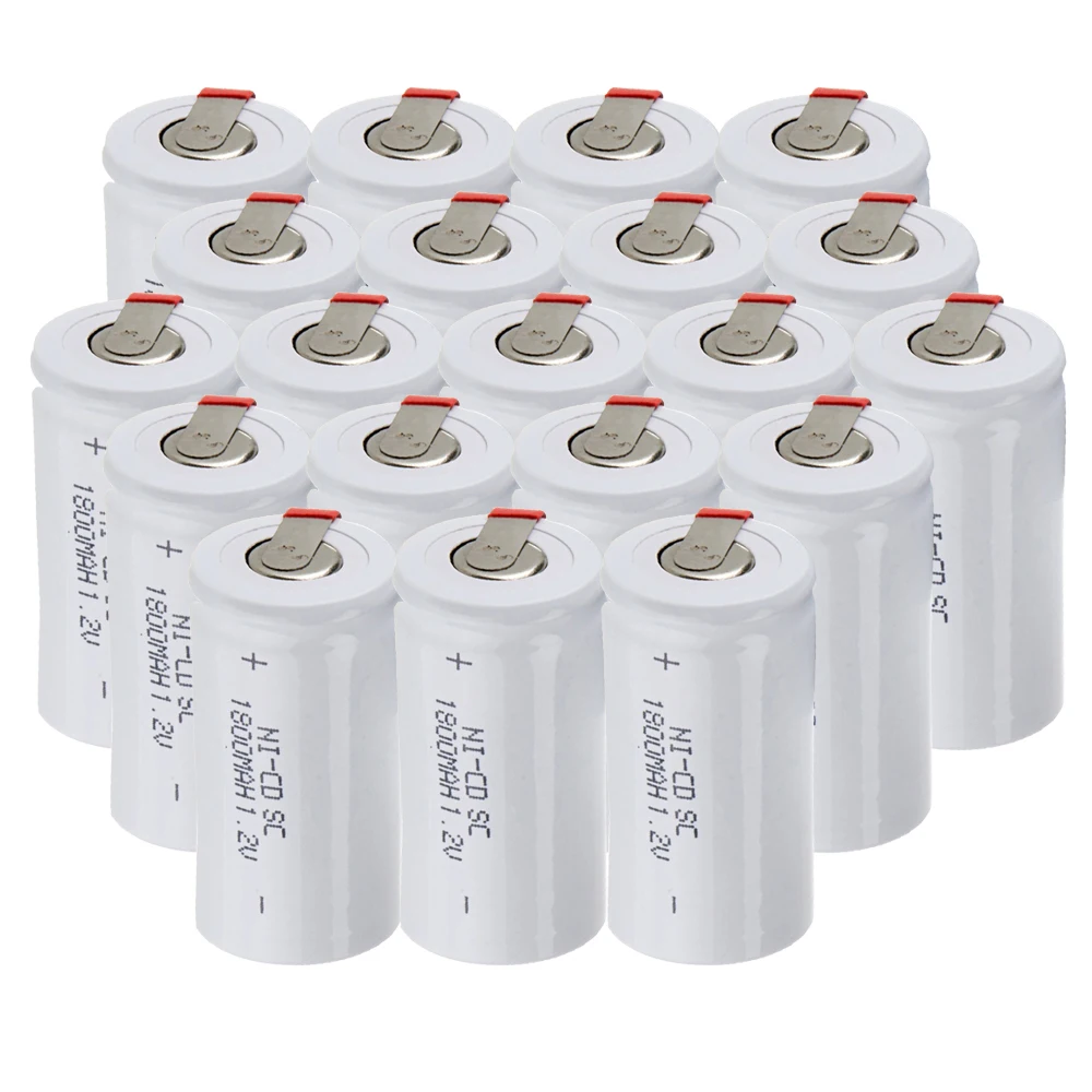 

Lowest price 20 piece SC battery 1.2v batteries rechargeable 1800mAh nicd battery for power tools akkumulator