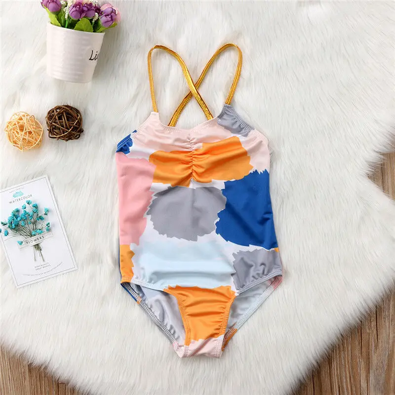 Cute Baby Girls Pattern Tankini Bikini Swimwear Swimsuit Bathing Suit Beachwear